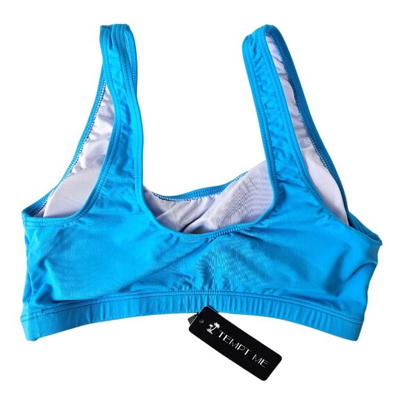 Tempt Me Womens Blue High-Waisted Bikini Set Size Small Vacations Beach Pool - Picture 5 of 9